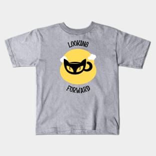 looking forward black cute cat Kids T-Shirt